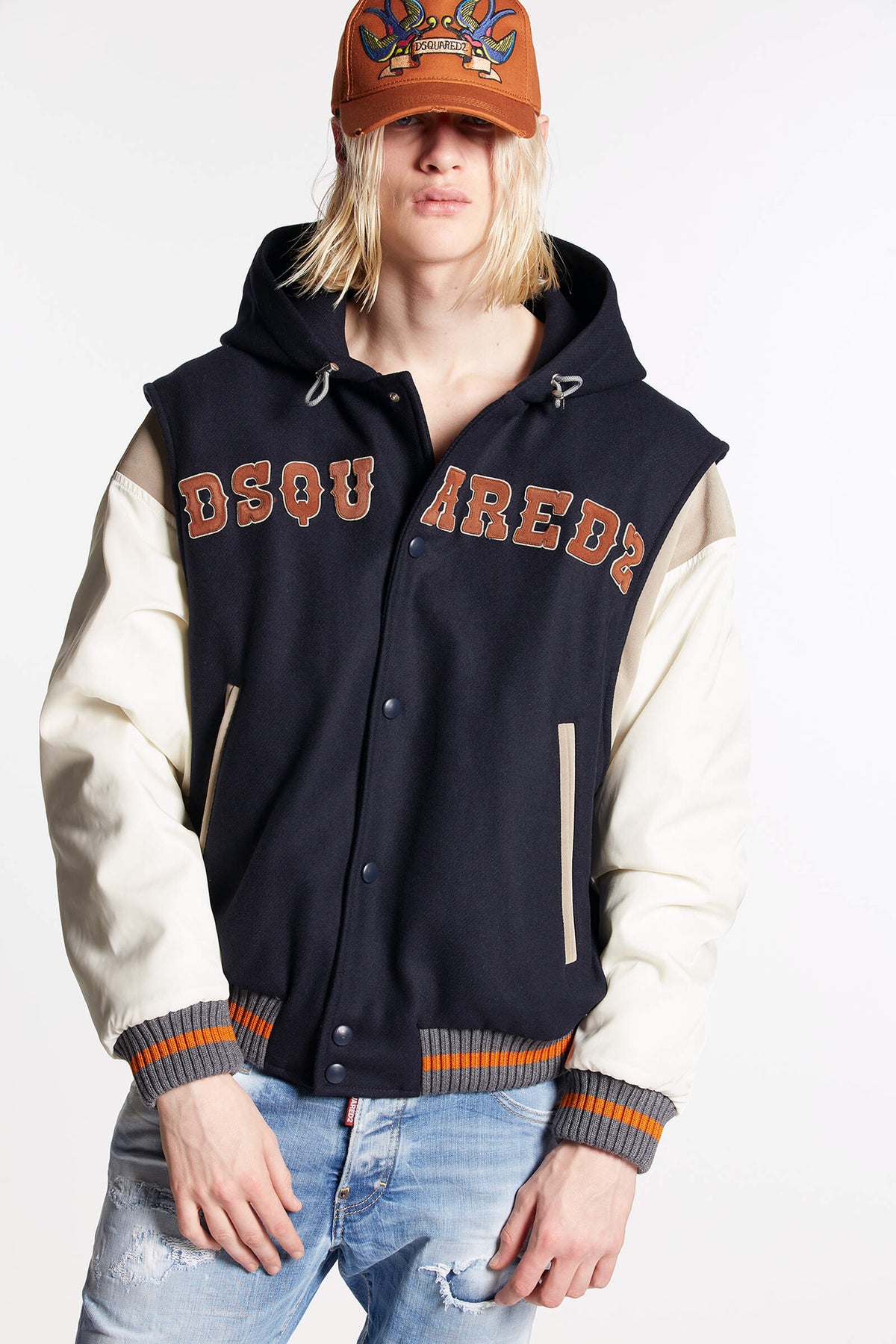 Varsity Hoodded Bomber Jacket