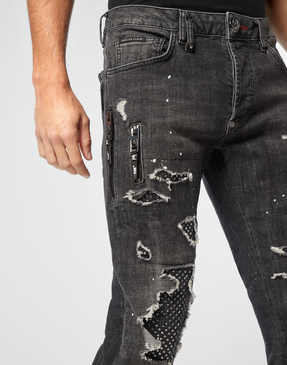 Denim Rock Star Trousers Strass