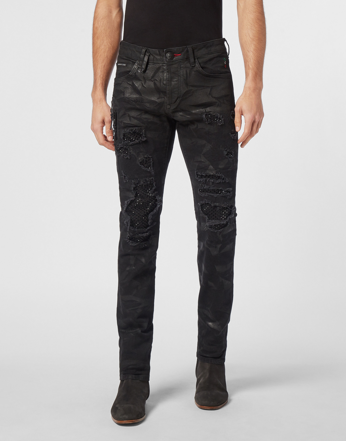 Denim Rock Star Trousers Strass