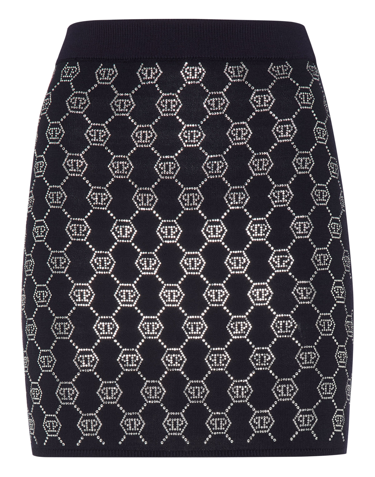 Knitted Strass Mini Skirt Monogram