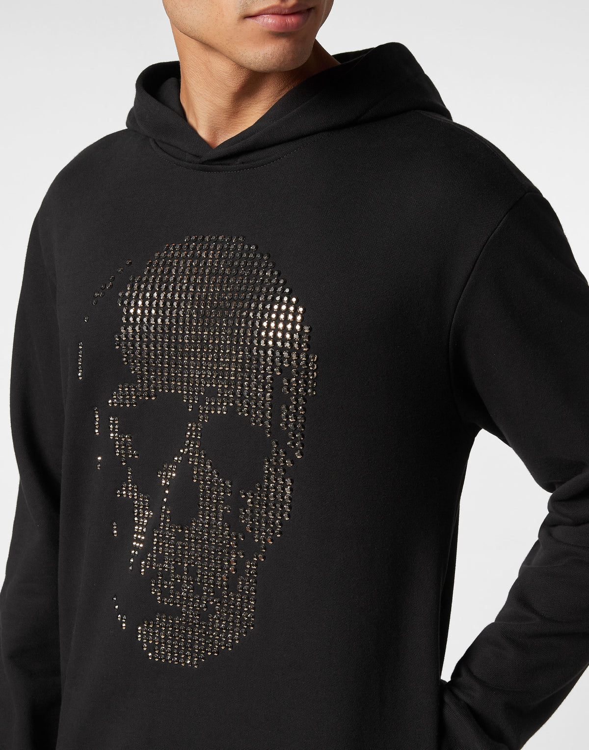 Hoodie Sweatshirt Skull strass black