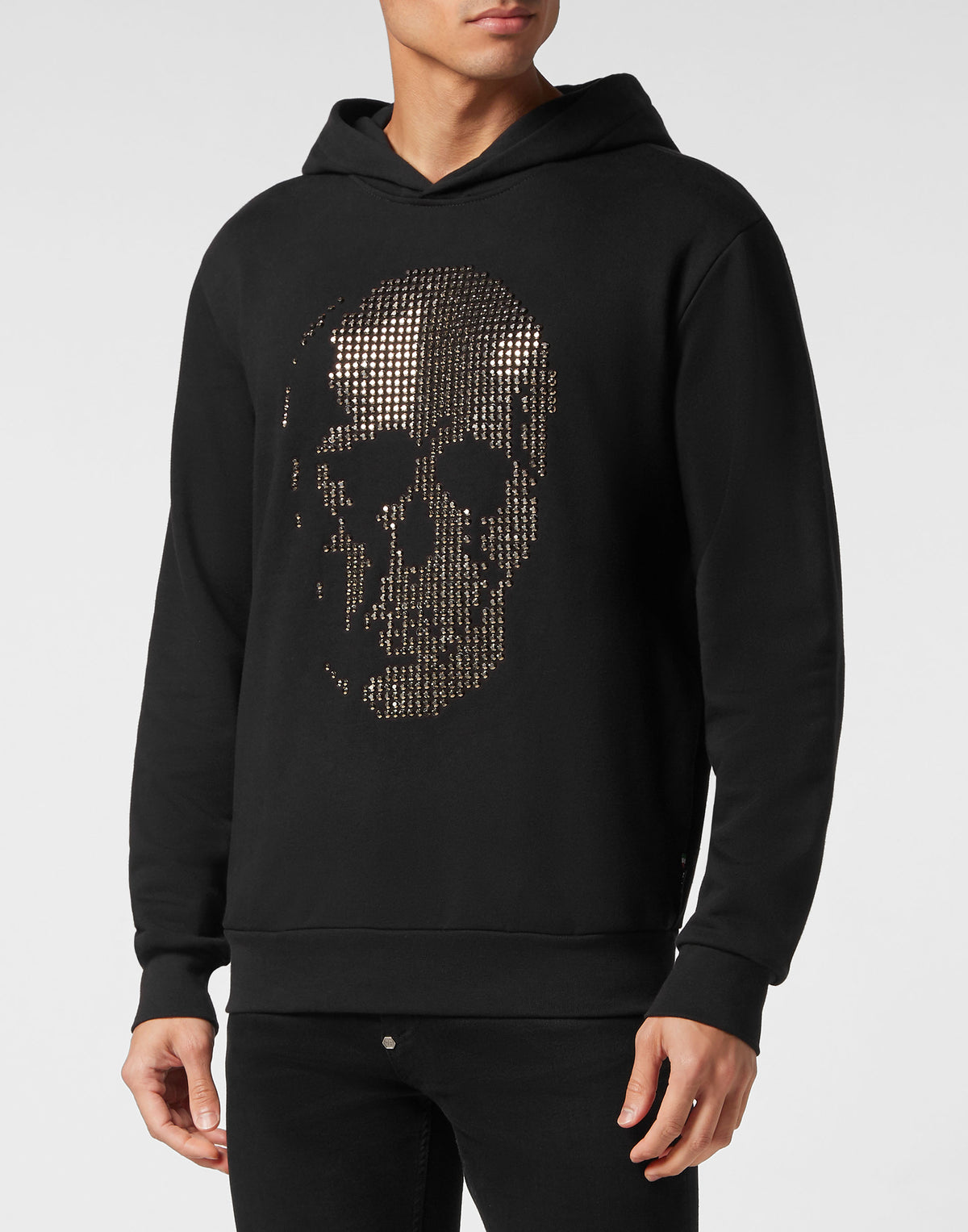 Hoodie Sweatshirt Skull strass black