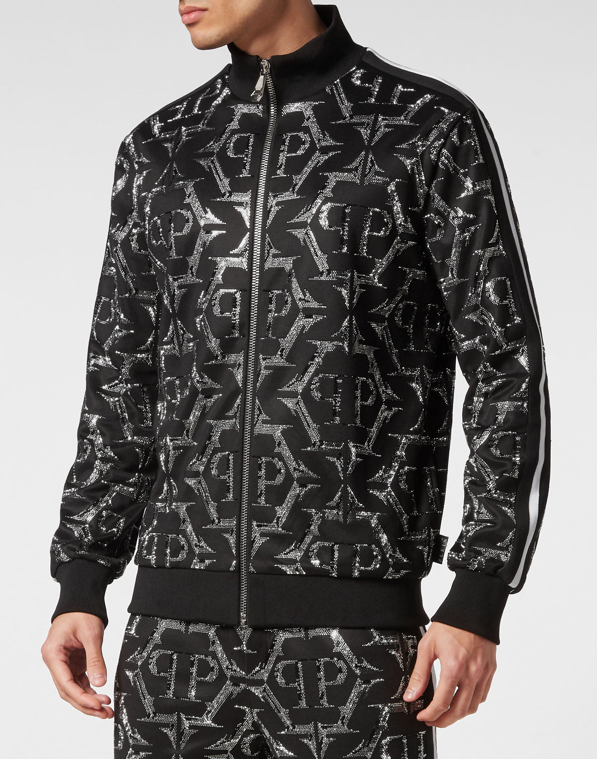 Jogging Zipped Jacket Chrome black