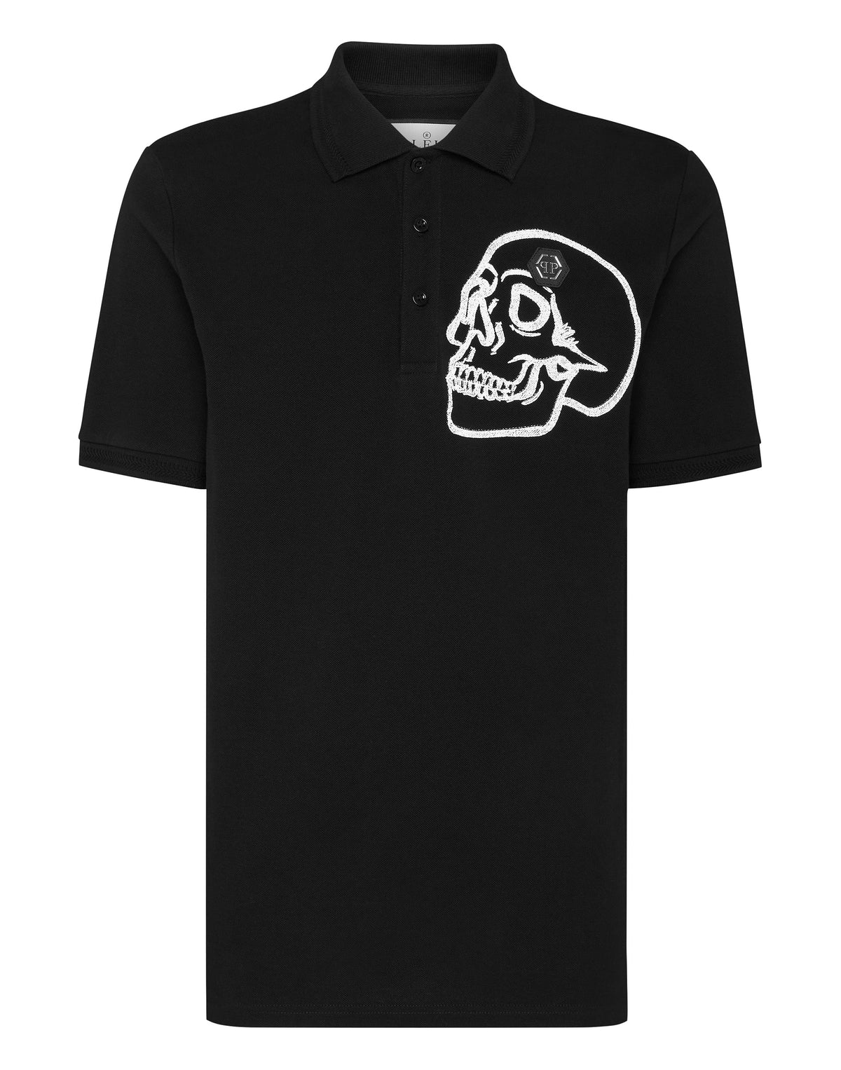 Jersey Polo Shirt Skull black