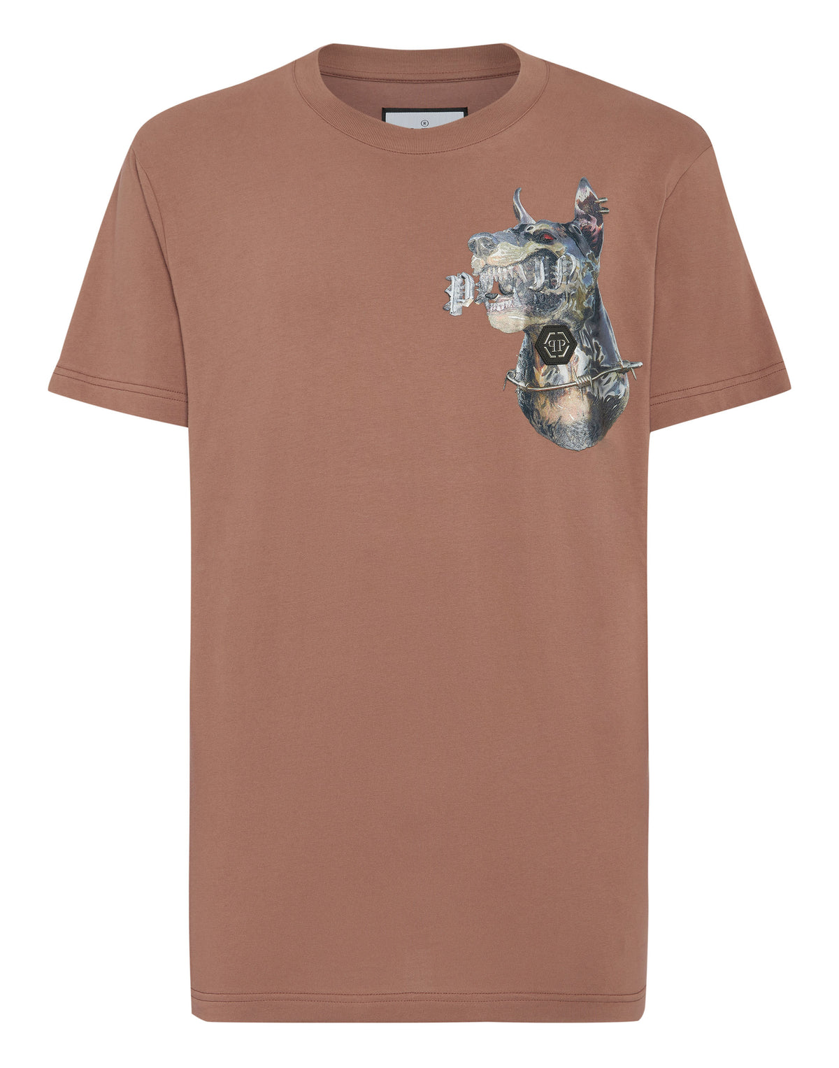 T-shirt Round Neck SS Dog dark brown