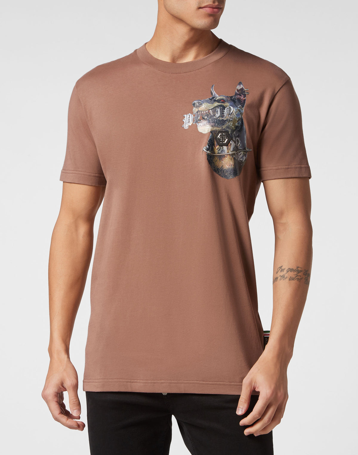 T-shirt Round Neck SS Dog dark brown
