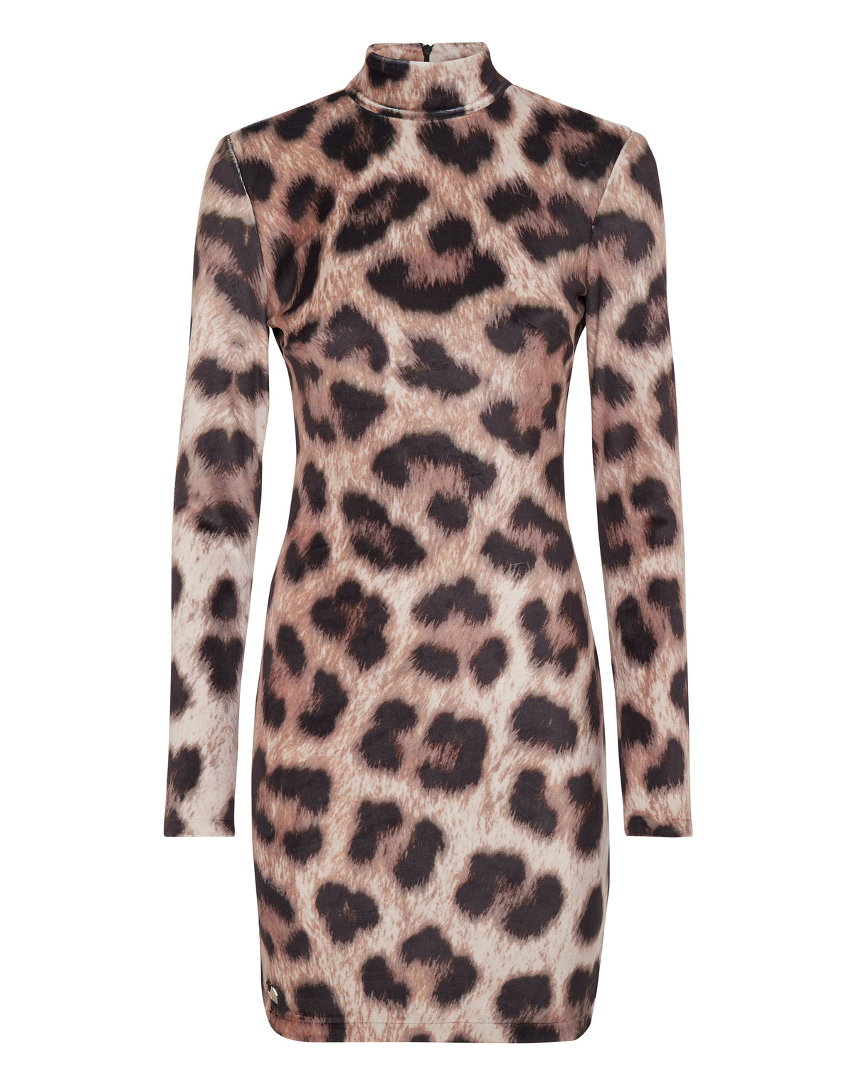 Chenille Turtleneck Mini Dress Leopard leopard