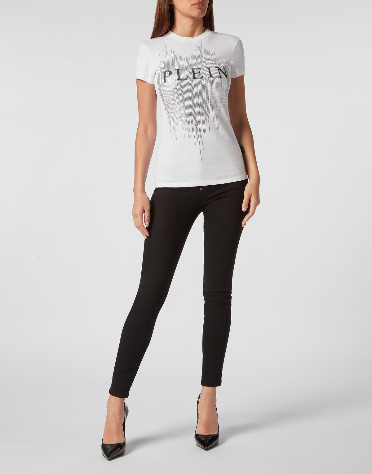 T-shirt Round Neck Sexy Pure Fit white