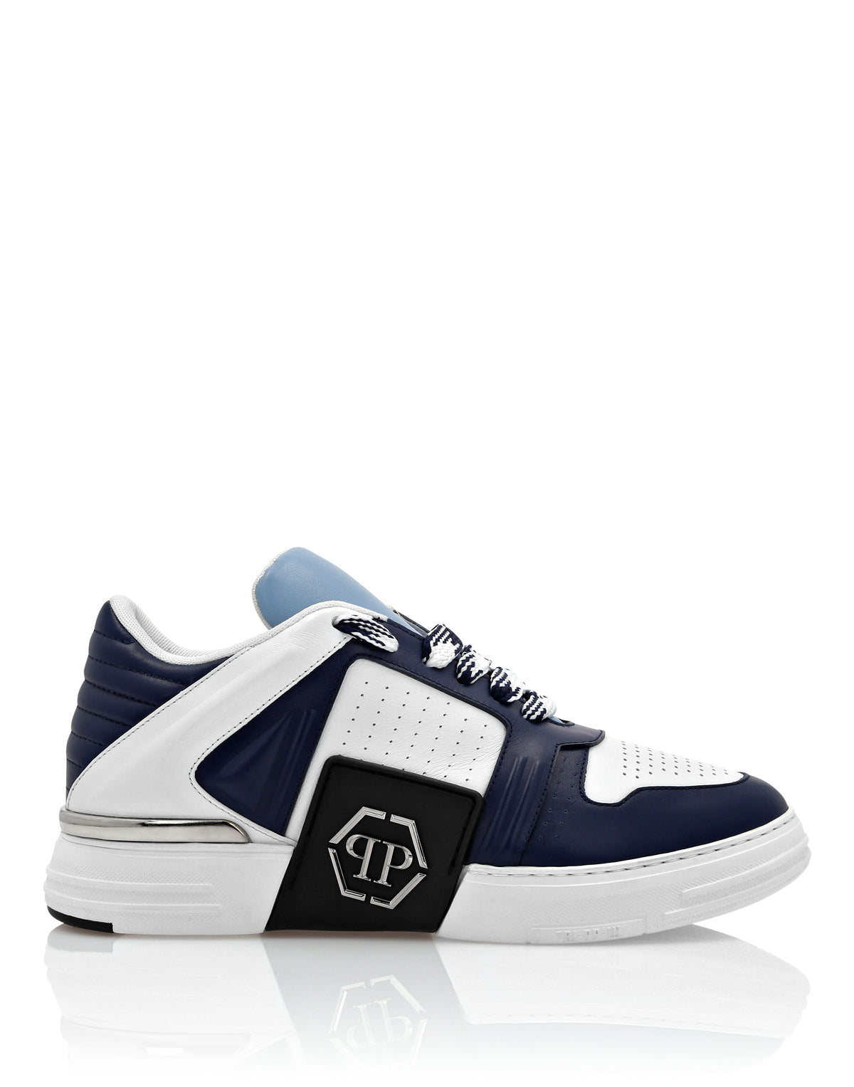 Leather Lo-Top Sneakers Hexagon dark blue / ligh tblue