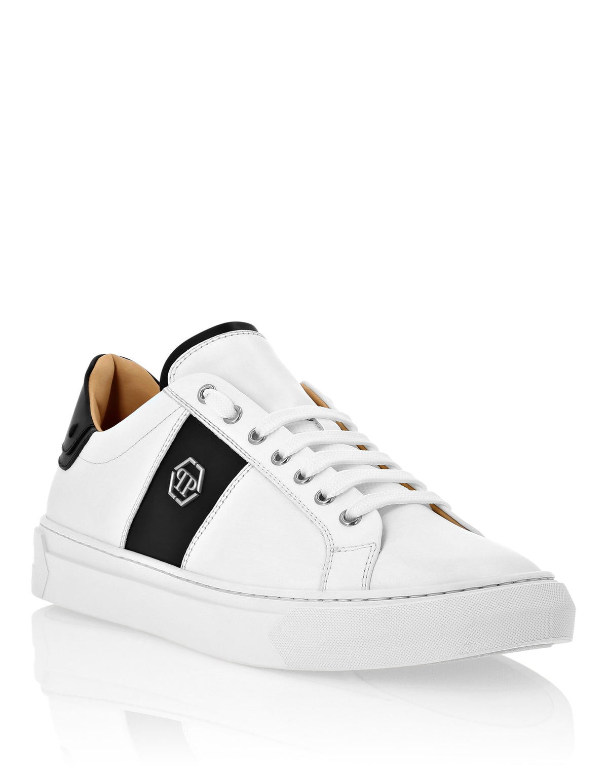 Leather Lo-Top Sneakers Hexagon white / black
