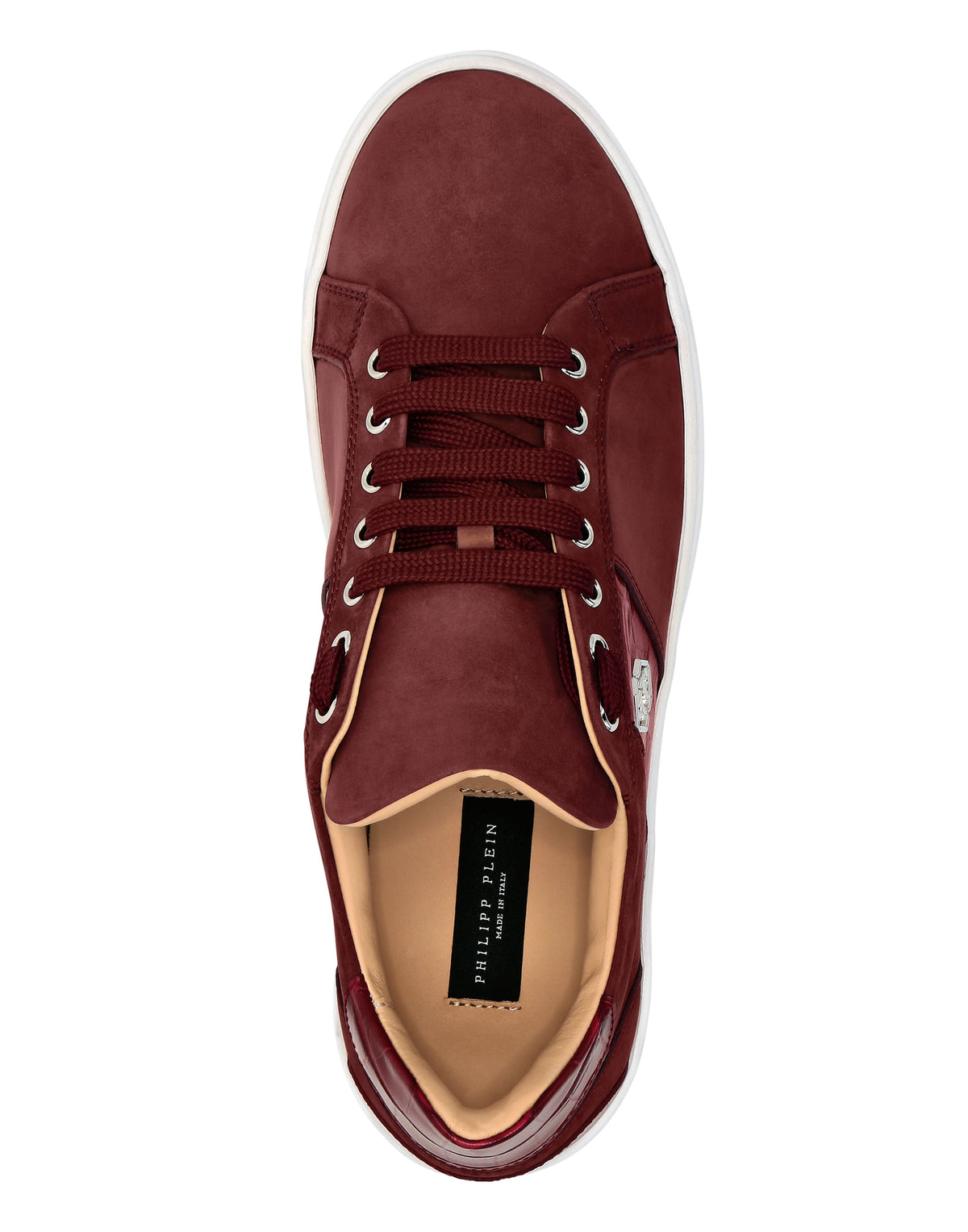 Nabuk Lo-Top Sneakers with Croco Print Hexagon red-YC Group|Luxury Fashion