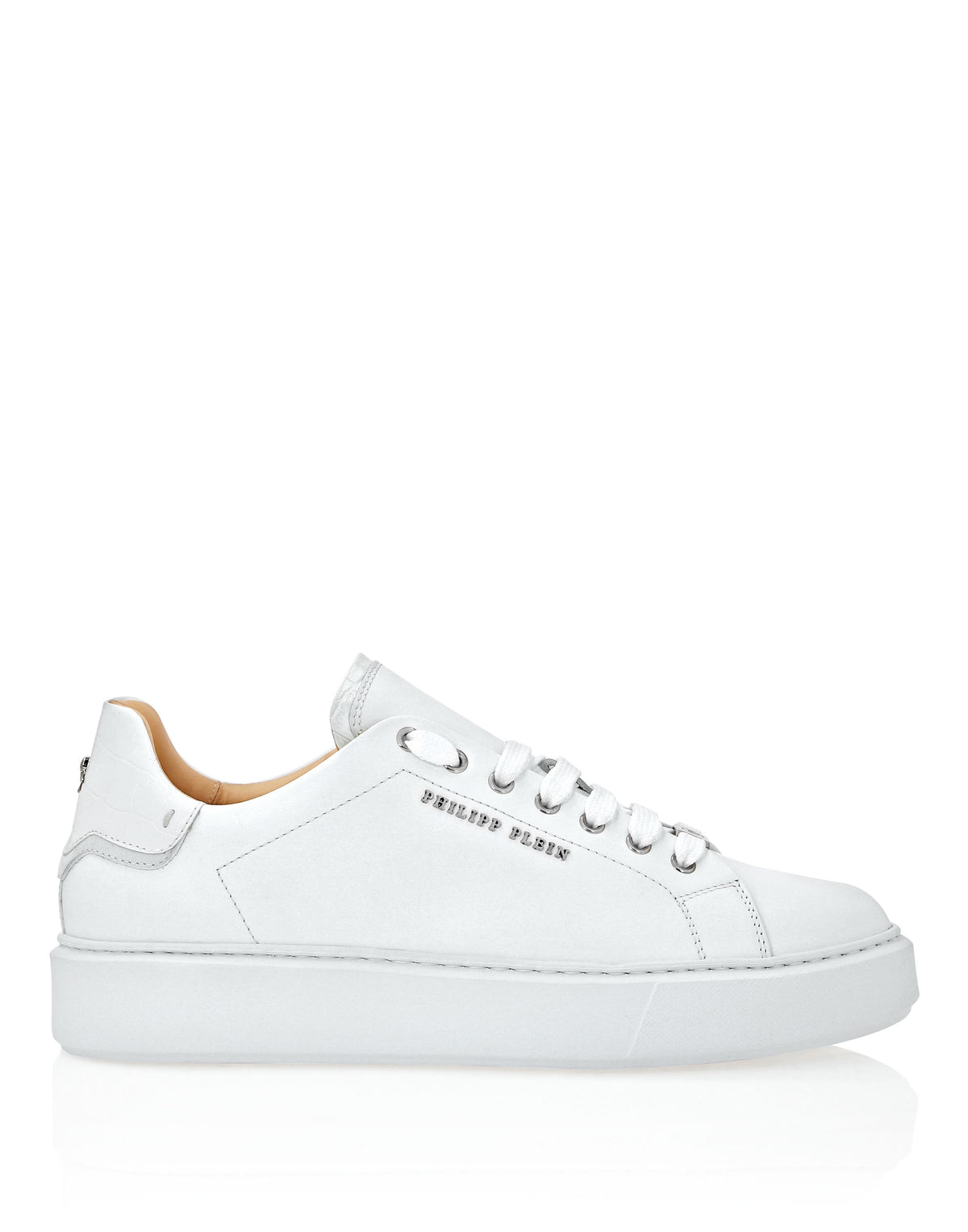 Leather Lo-Top Sneakers Hexagon white