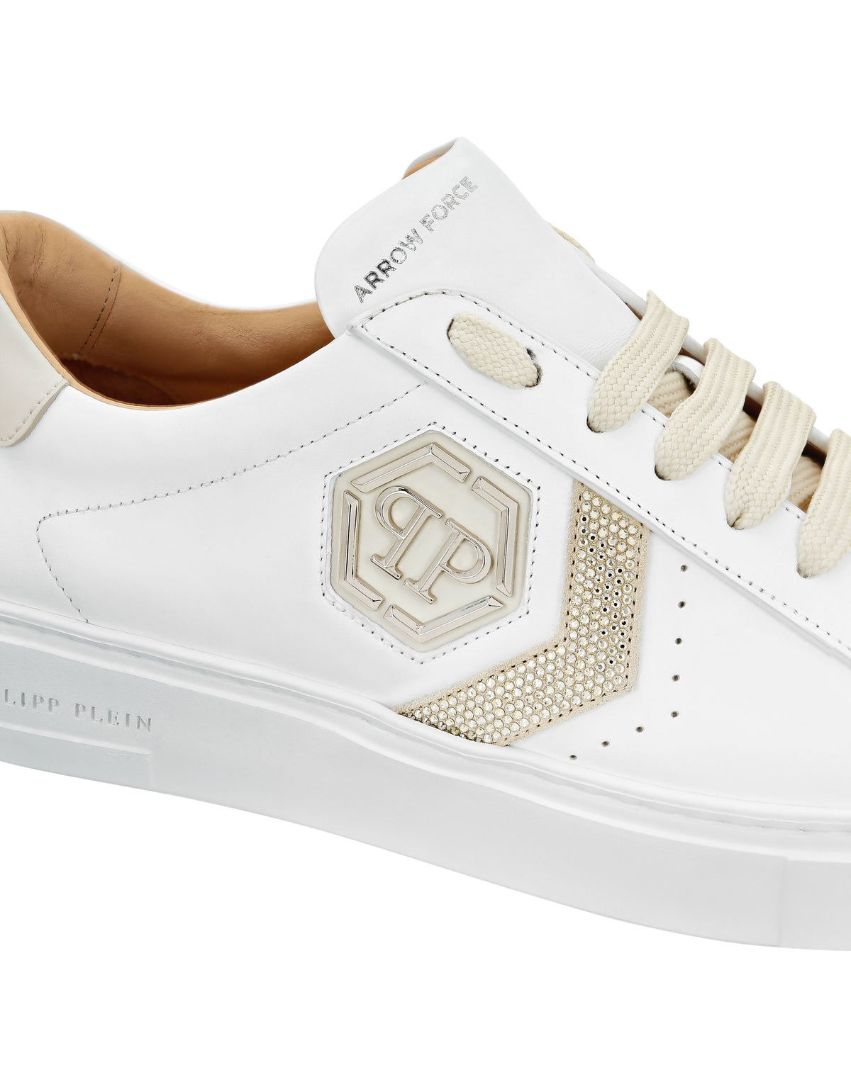 Lo-Top Leather Arrow Force Strass Sneakers-YC Group|Luxury Fashion
