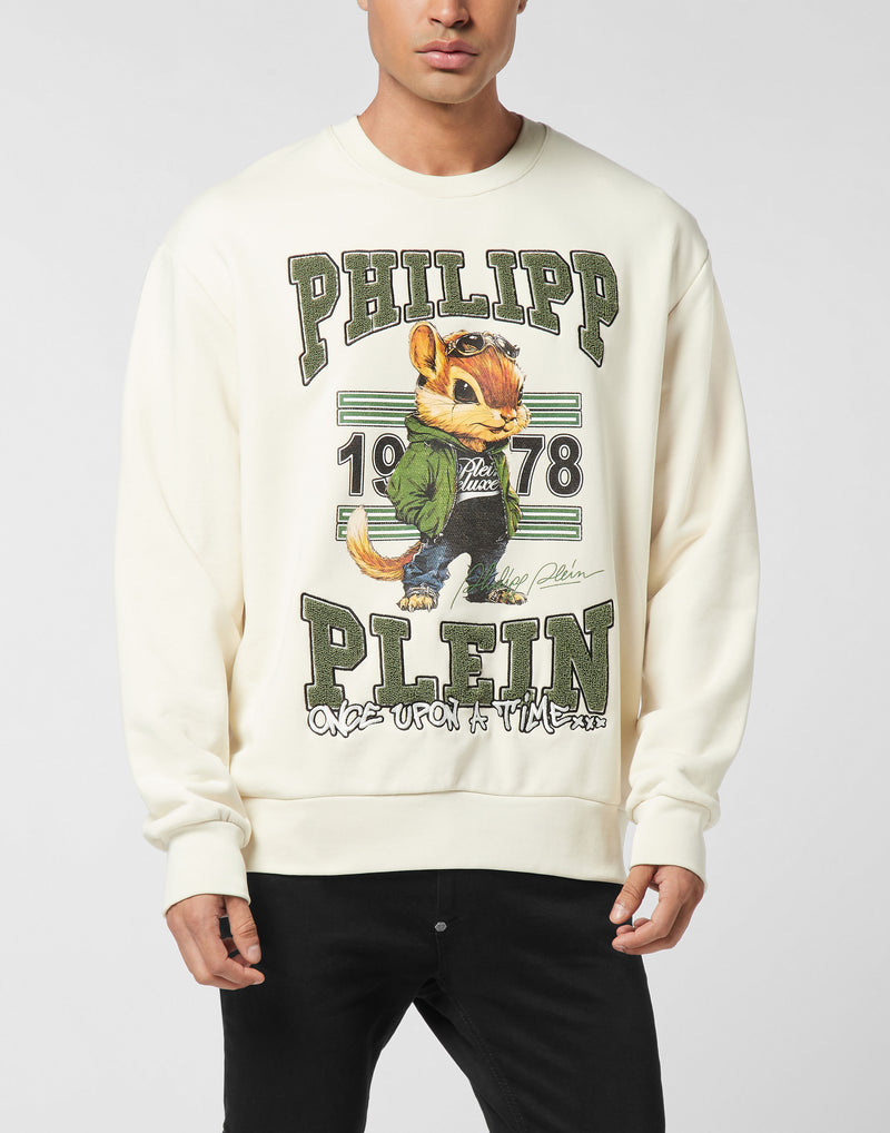 Round Neck Sweatshirt College Squirrel-YC Group|Luxury Fashion