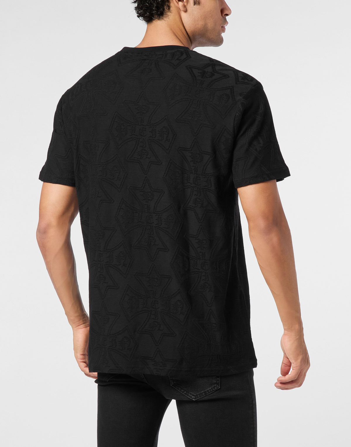Round Neck Jacquard T-Shirt Crest-YC Group|Luxury Fashion