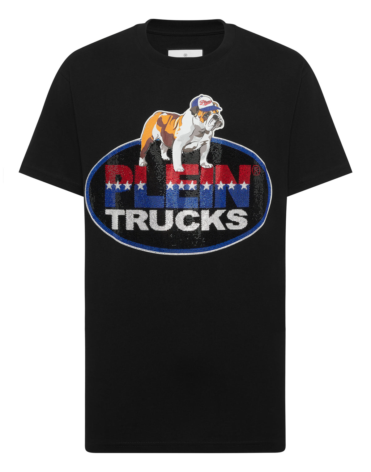 Round Neck T-Shirt Bulldog Crystal-YC Group|Luxury Fashion