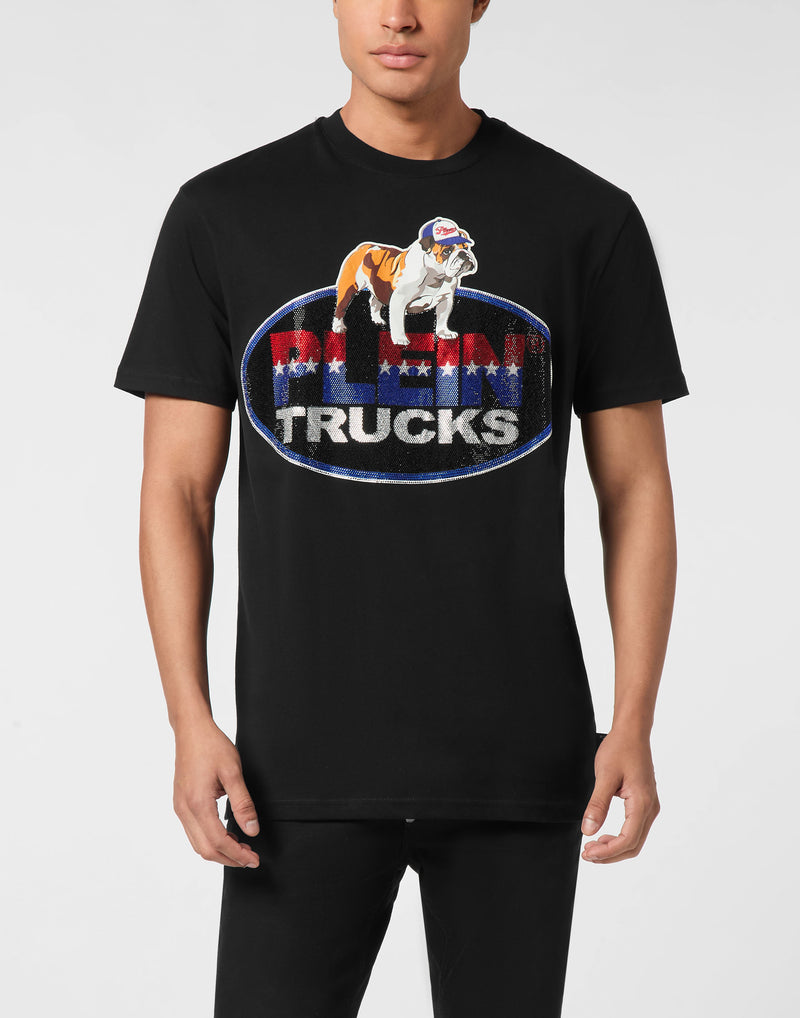 Round Neck T-Shirt Bulldog Crystal-YC Group|Luxury Fashion