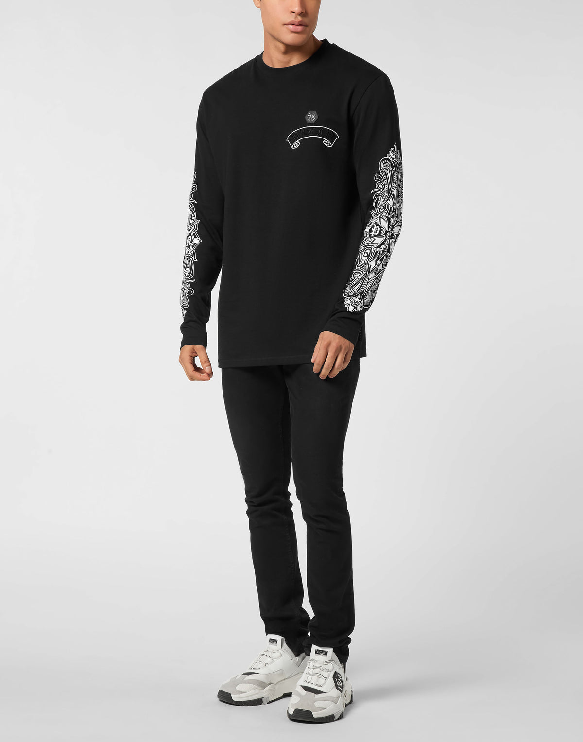Long Sleeve T-Shirt Chrome Crest-YC Group|Luxury Fashion