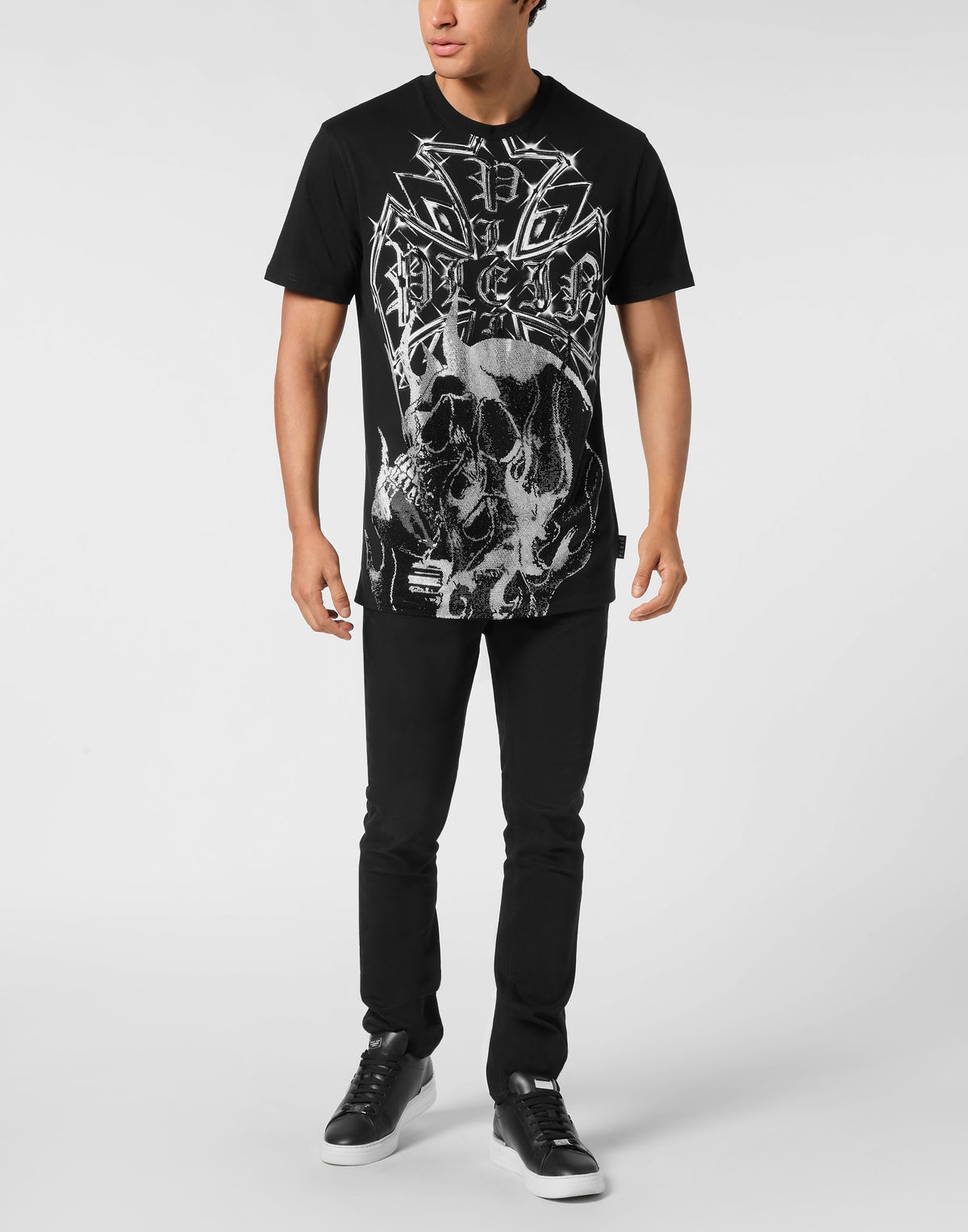 Round Neck T-Shirt Chrome Crest Skull-YC Group|Luxury Fashion