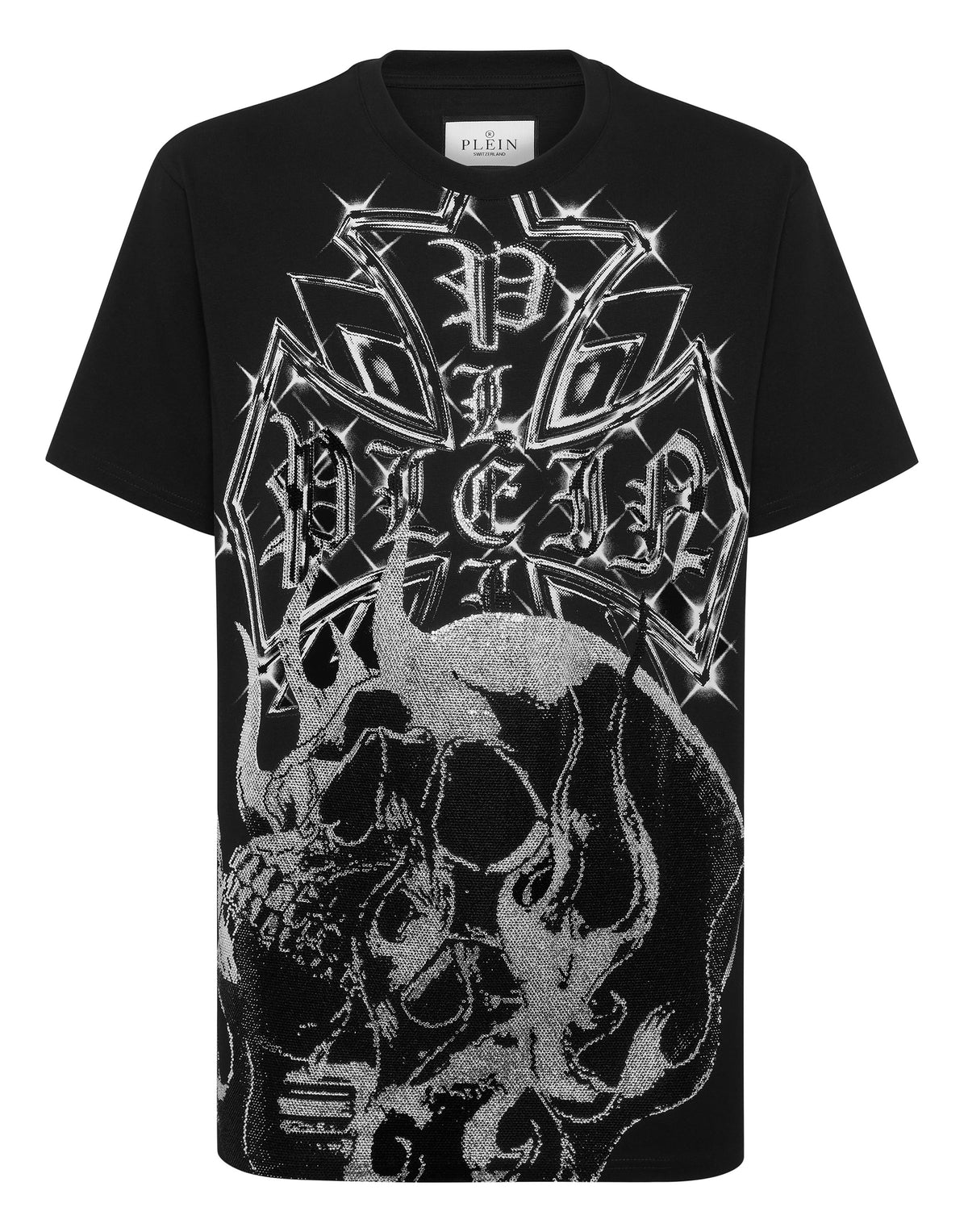 Round Neck T-Shirt Chrome Crest Skull-YC Group|Luxury Fashion