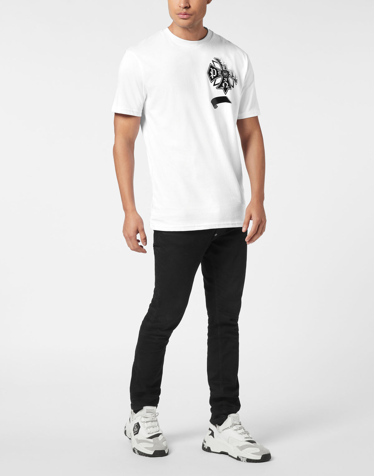 Washed Round Neck T-Shirt Destroyed Crest-YC Group|Luxury Fashion