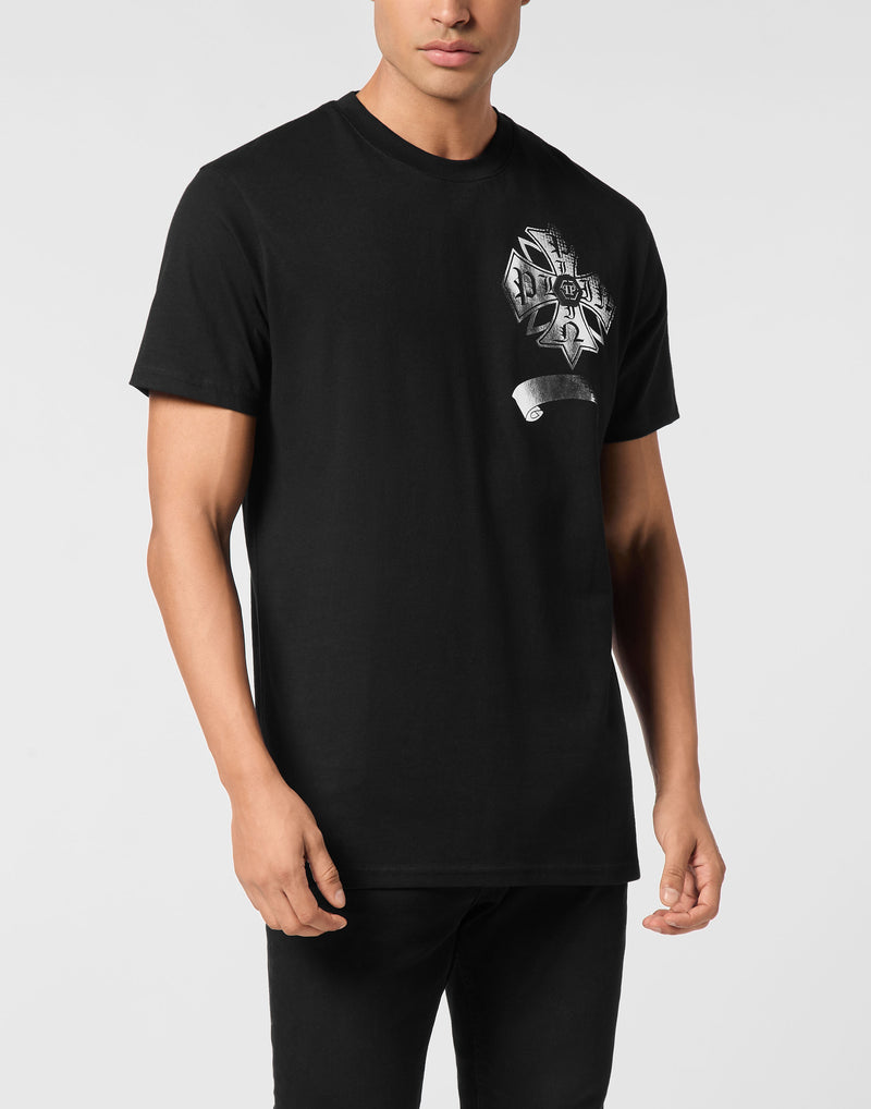 Washed Round Neck T-Shirt Destroyed Crest-YC Group|Luxury Fashion