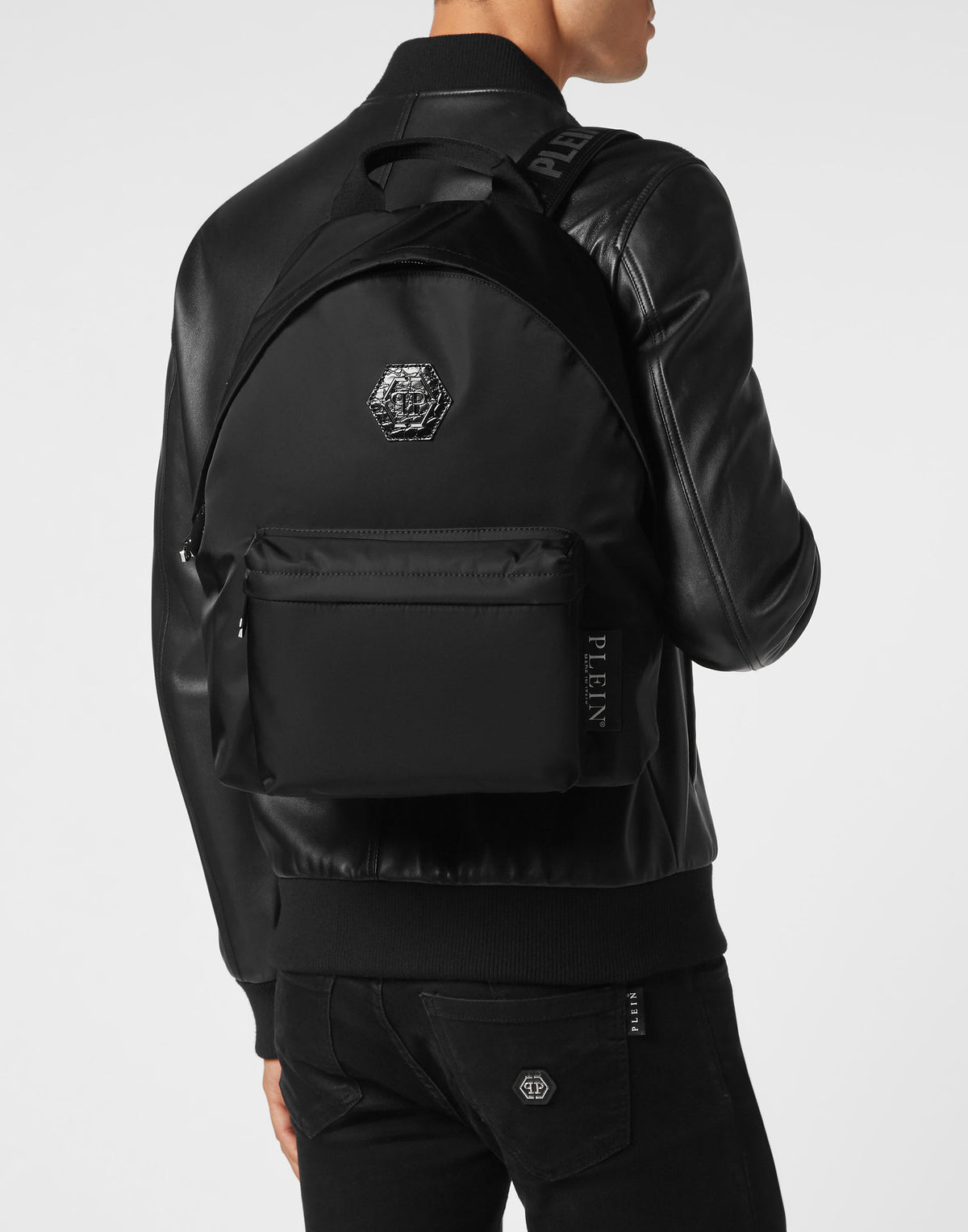 Nylon Backpack Hexagon black
