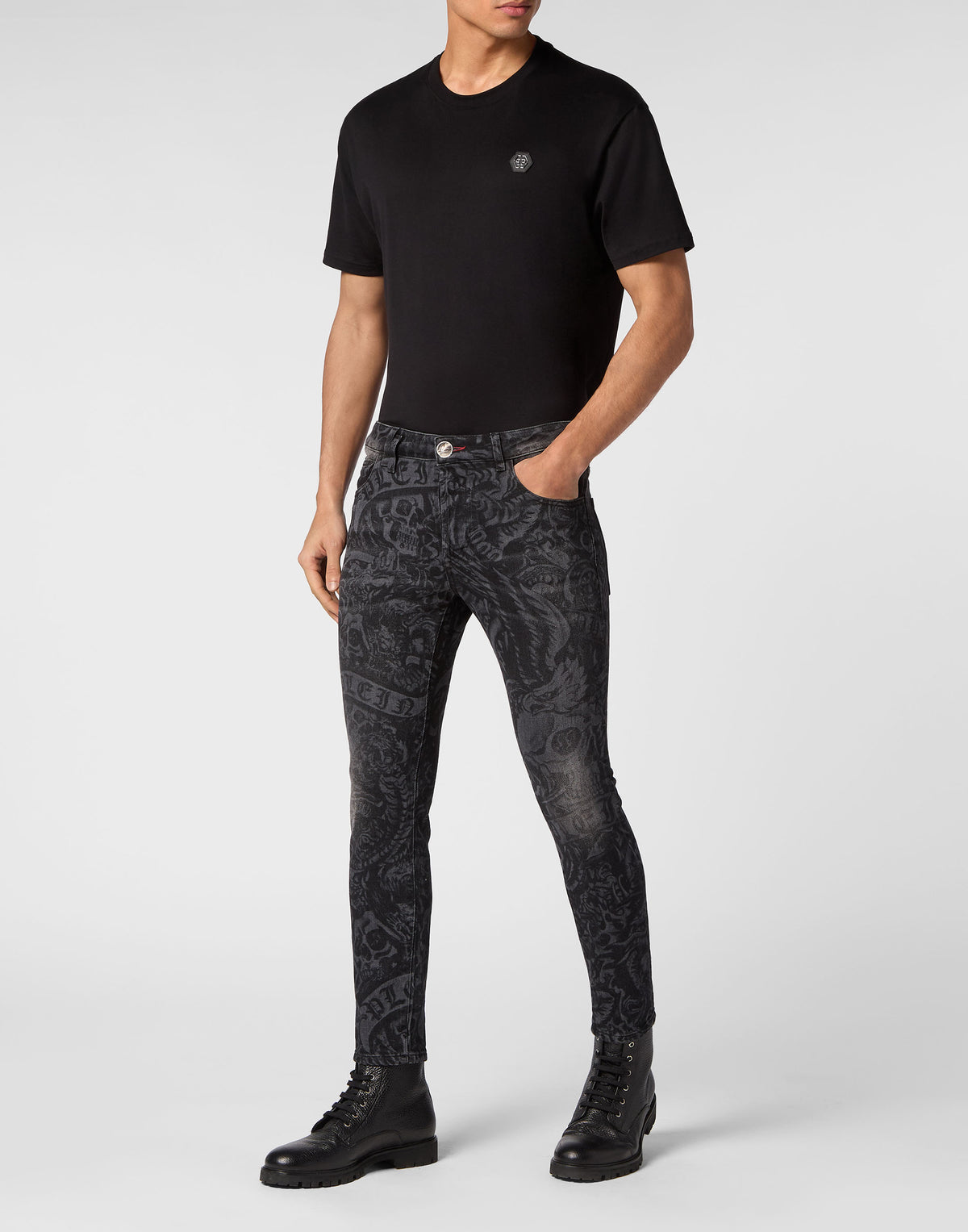 Denim Trousers Skinny Fit Tattoo