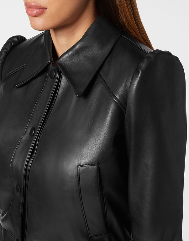 Leather Girly Bomber