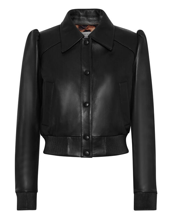 Leather Girly Bomber