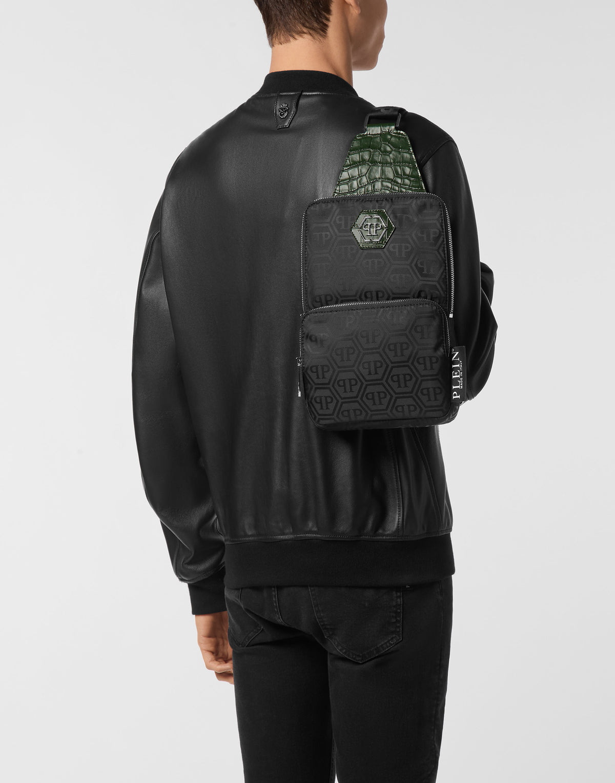 Nylon and Leather Cross-Body Monogram