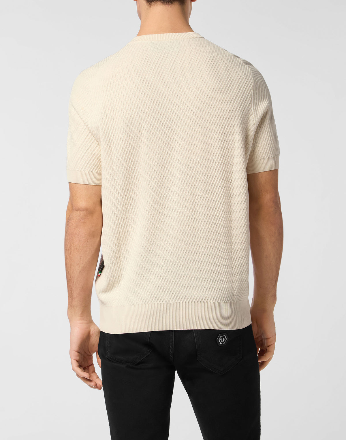 Knited Round Neck T-Shirt Wool Silk Blend