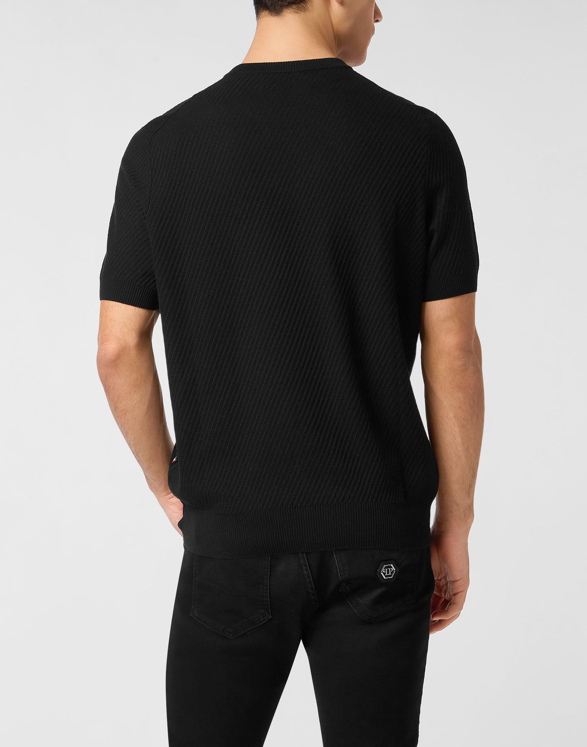 Knited Round Neck T-Shirt Wool Silk Blend