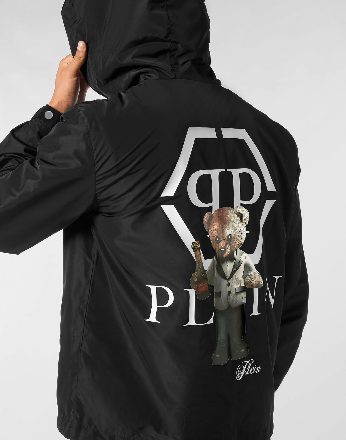 Nylon Hooded Windbreaker Plein Teddy