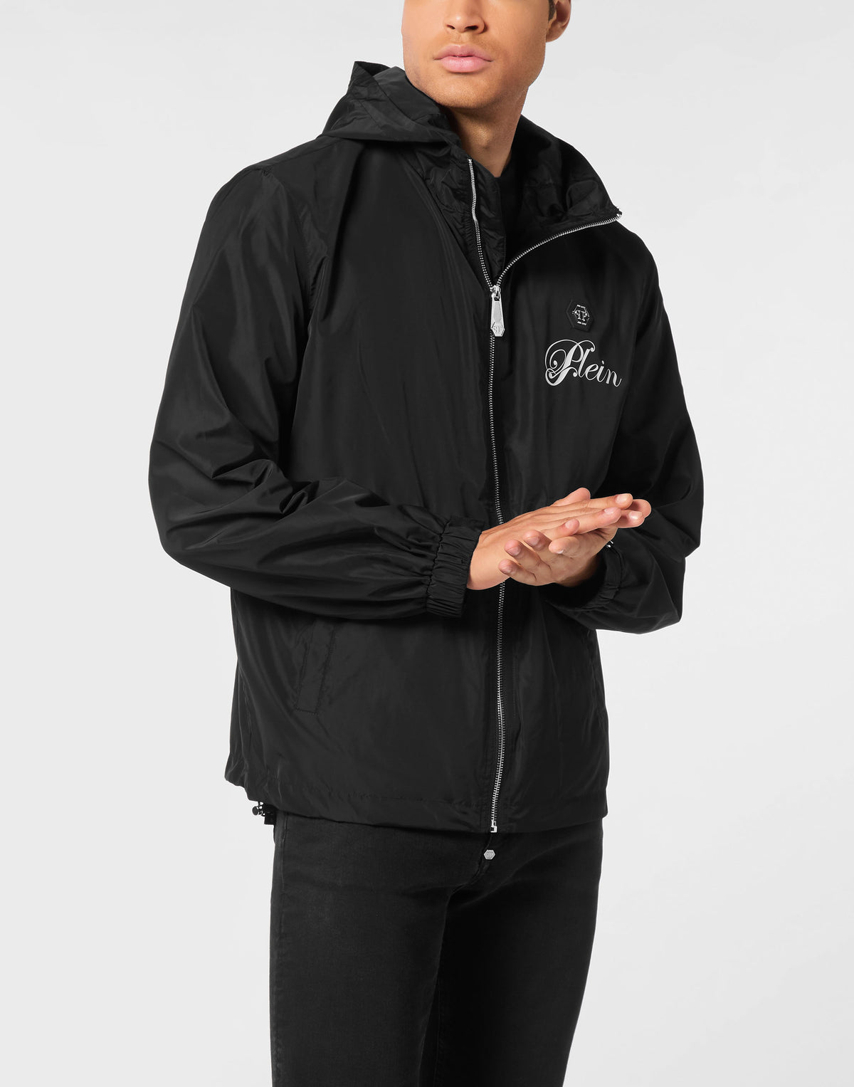 Nylon Hooded Windbreaker Plein Teddy