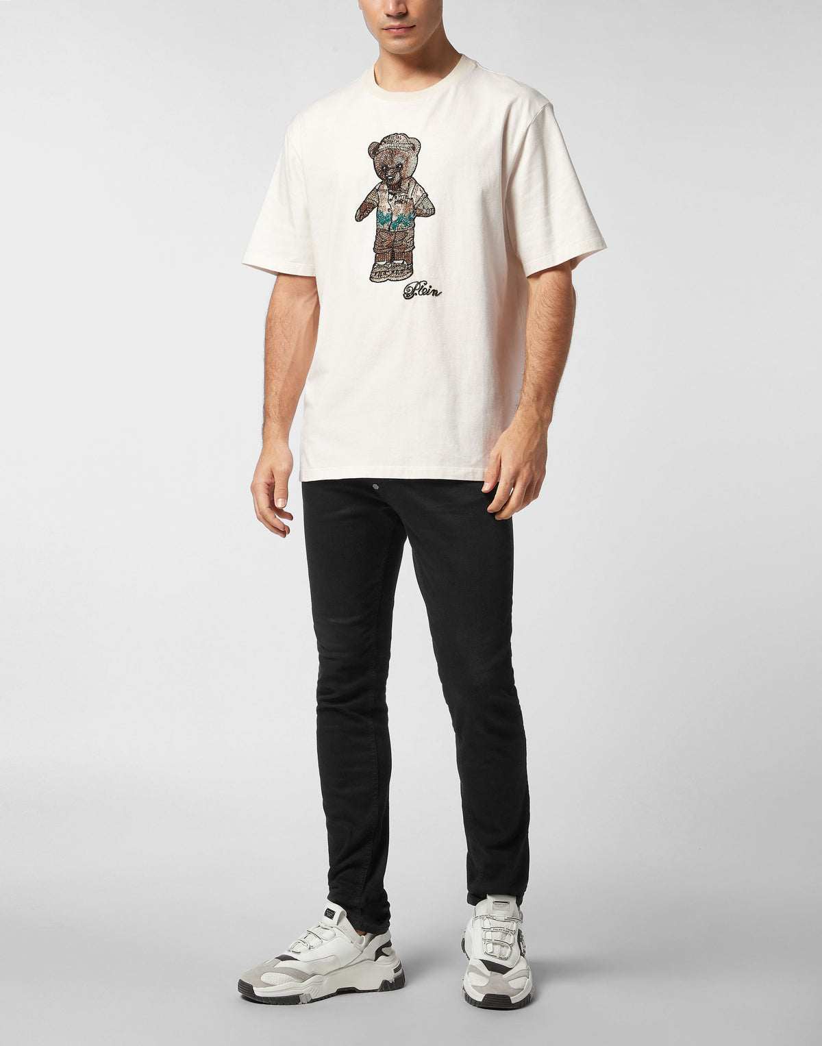 Crystal Round Neck T-Shirt Teddy Bear