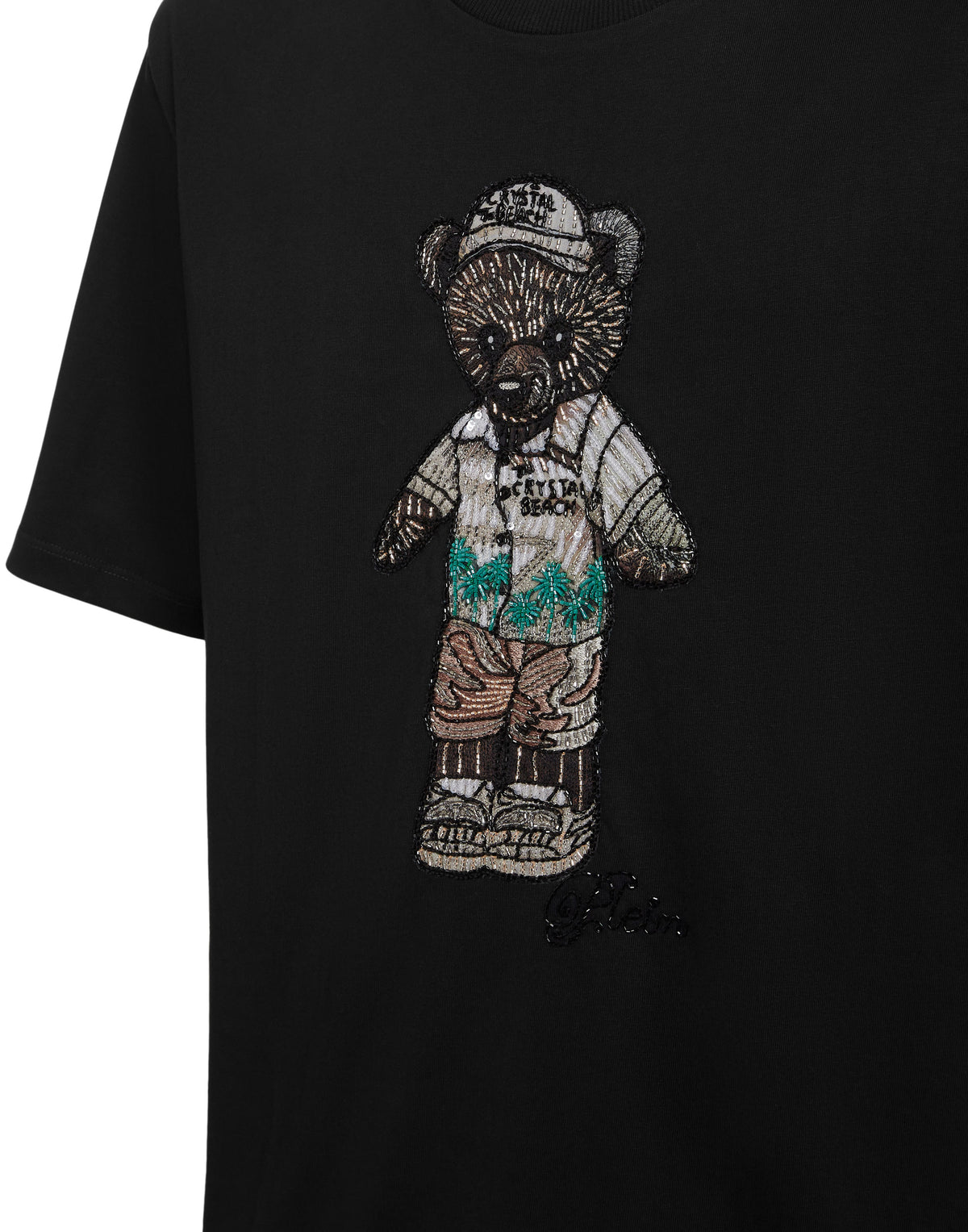 Crystal Round Neck T-Shirt Teddy Bear