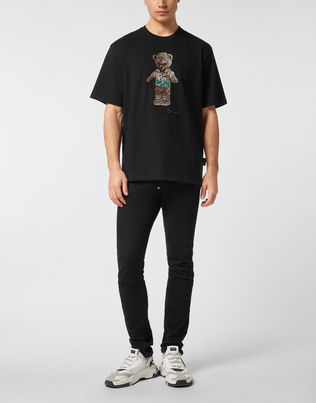 Crystal Round Neck T-Shirt Teddy Bear