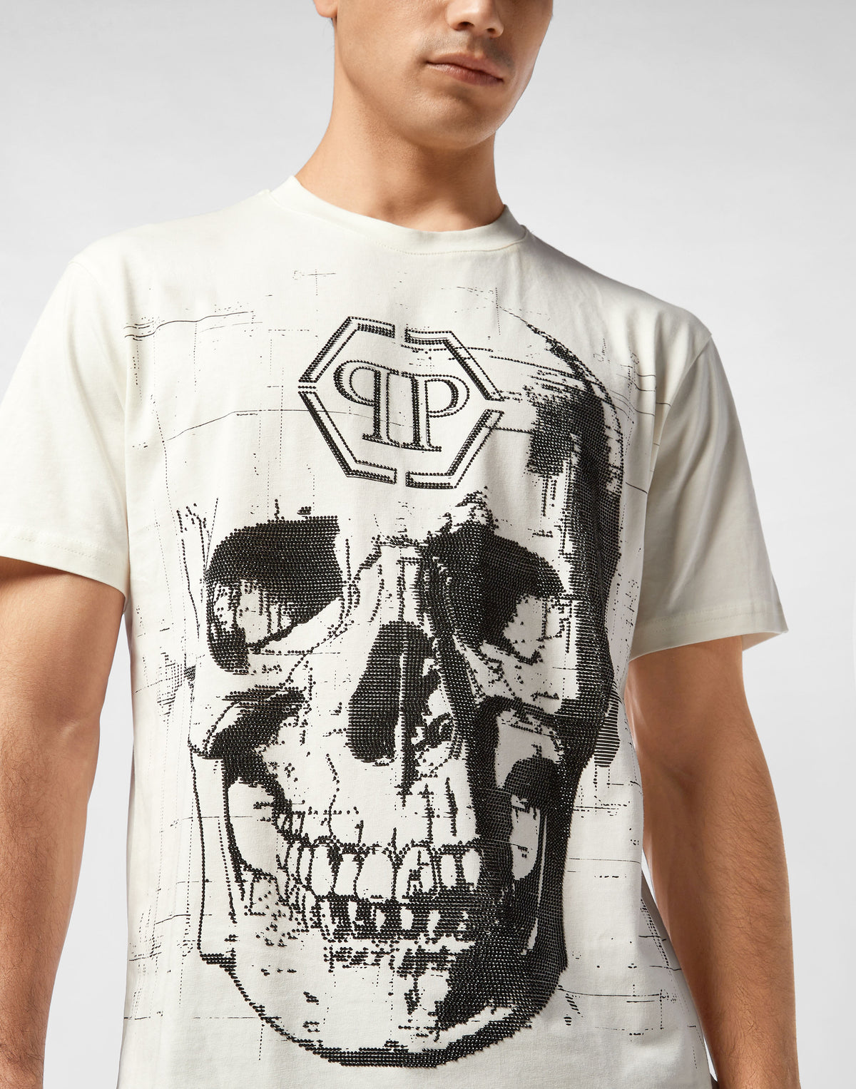 Round Neck T-Shirt Skull Strass