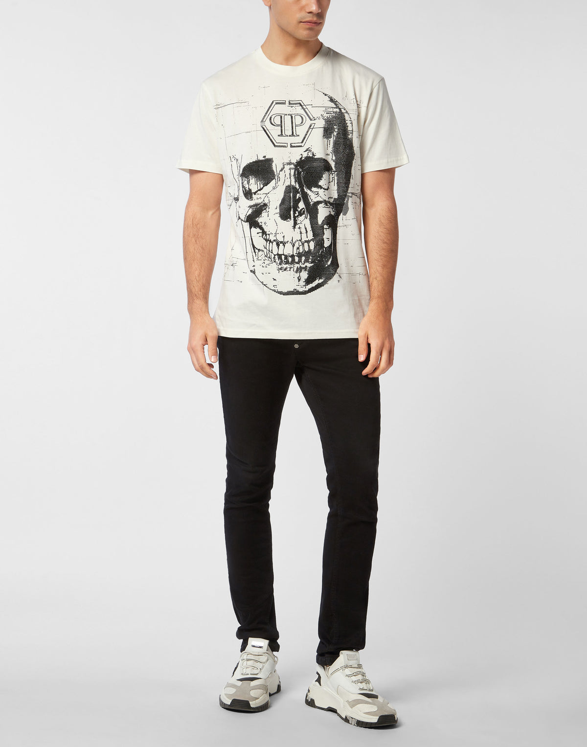 Round Neck T-Shirt Skull Strass