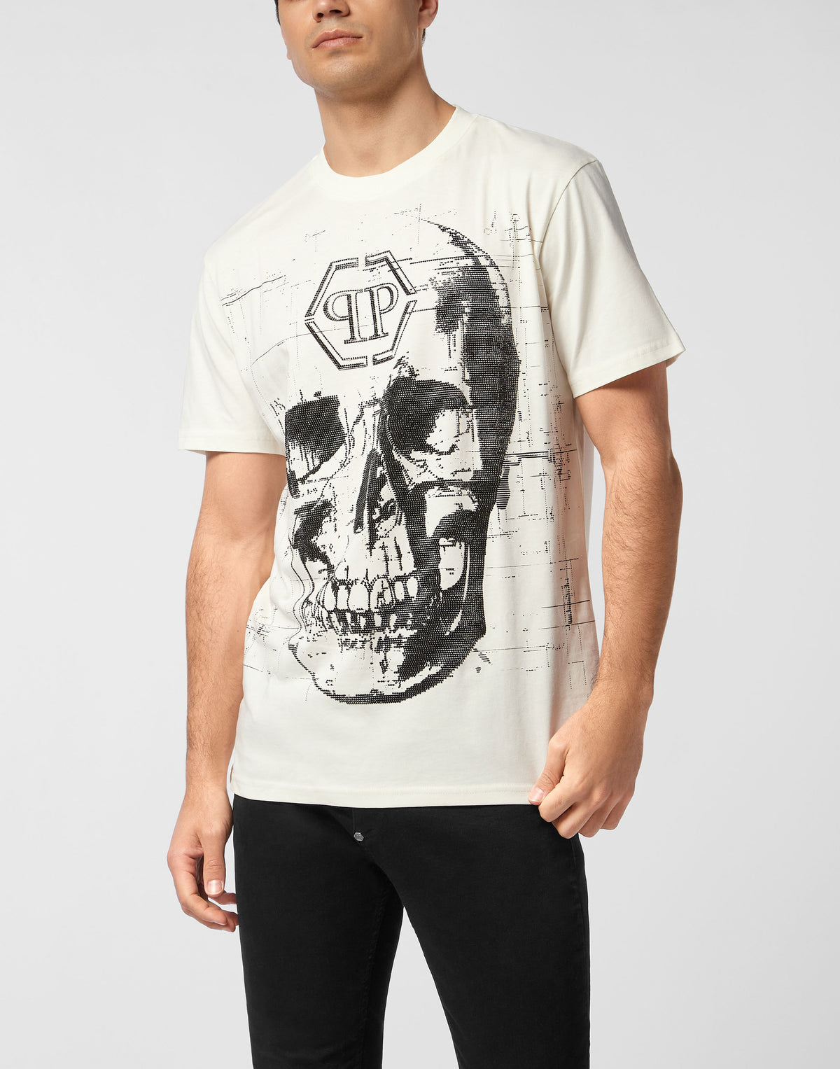 Round Neck T-Shirt Skull Strass