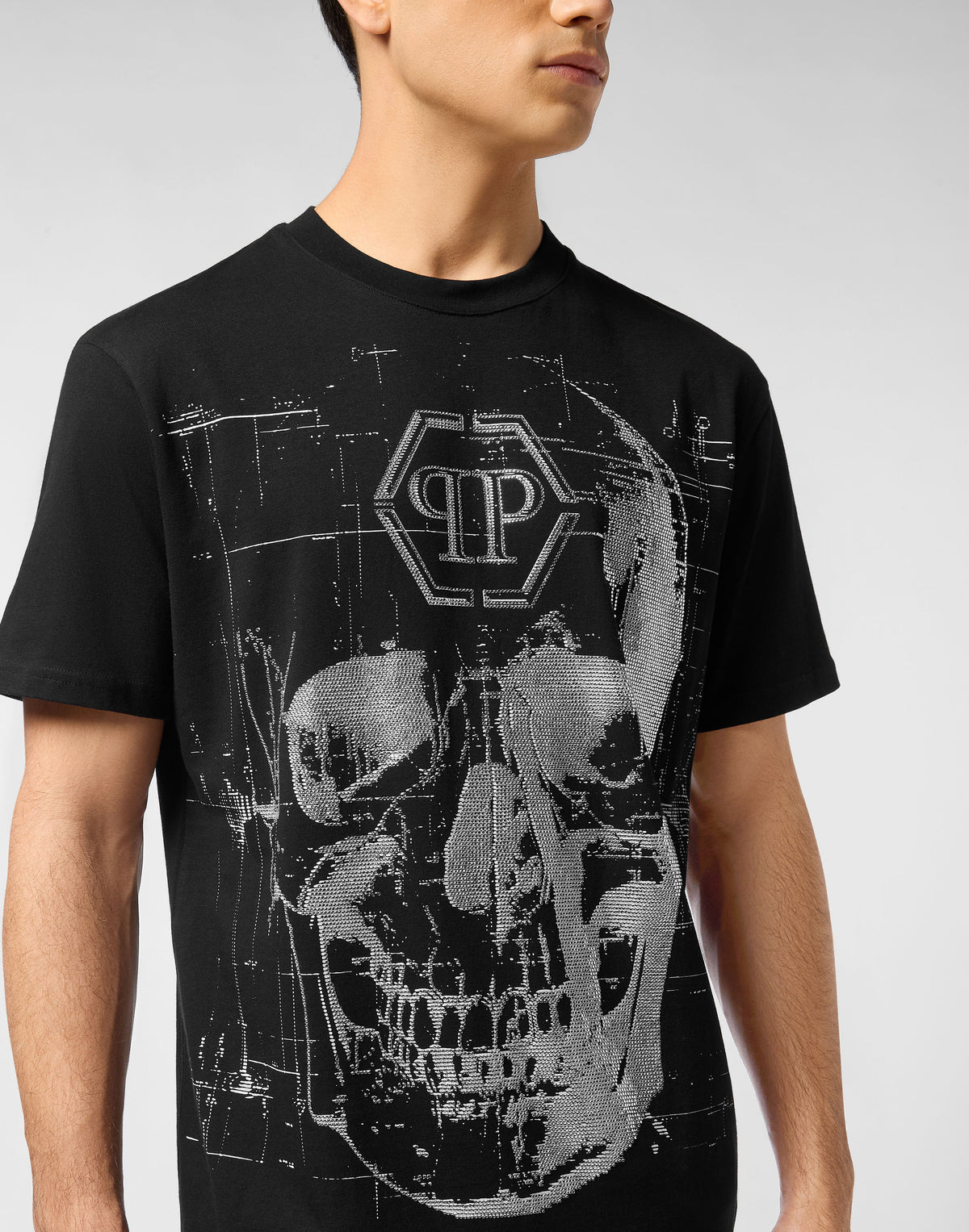 Round Neck T-Shirt Skull Strass