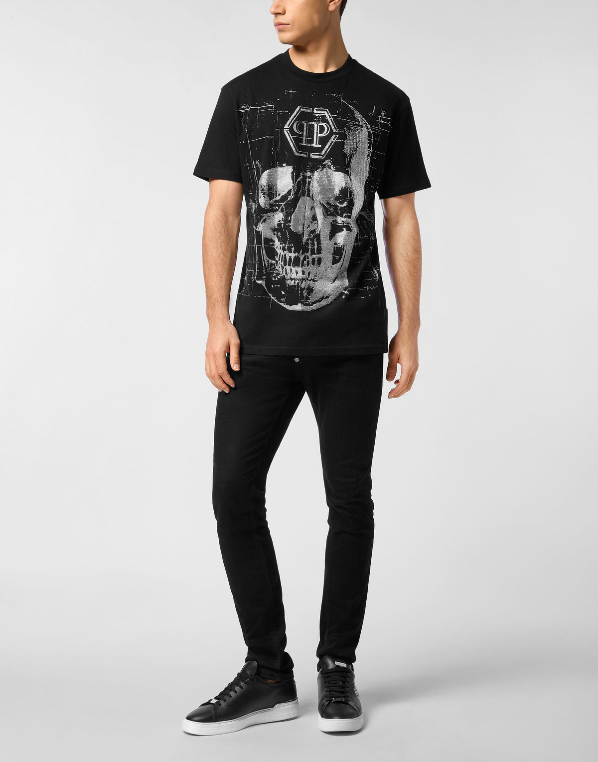 Round Neck T-Shirt Skull Strass