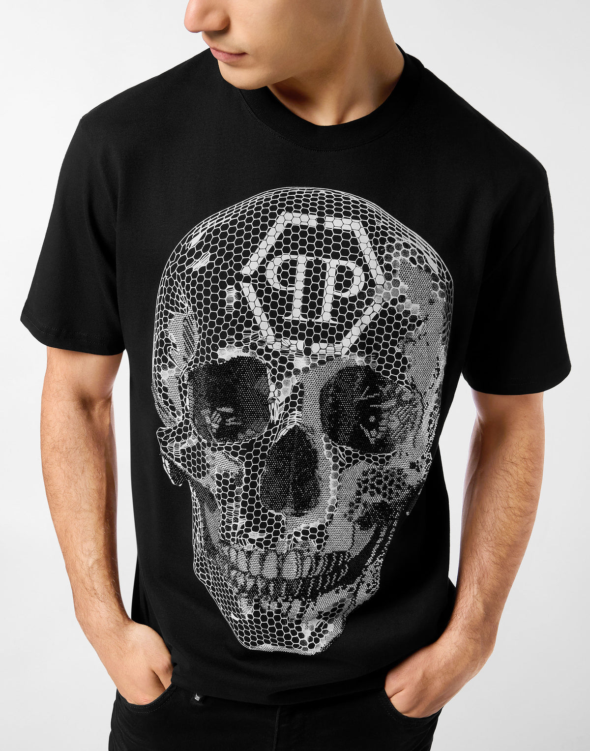 Round Neck T-Shirt Skull Strass
