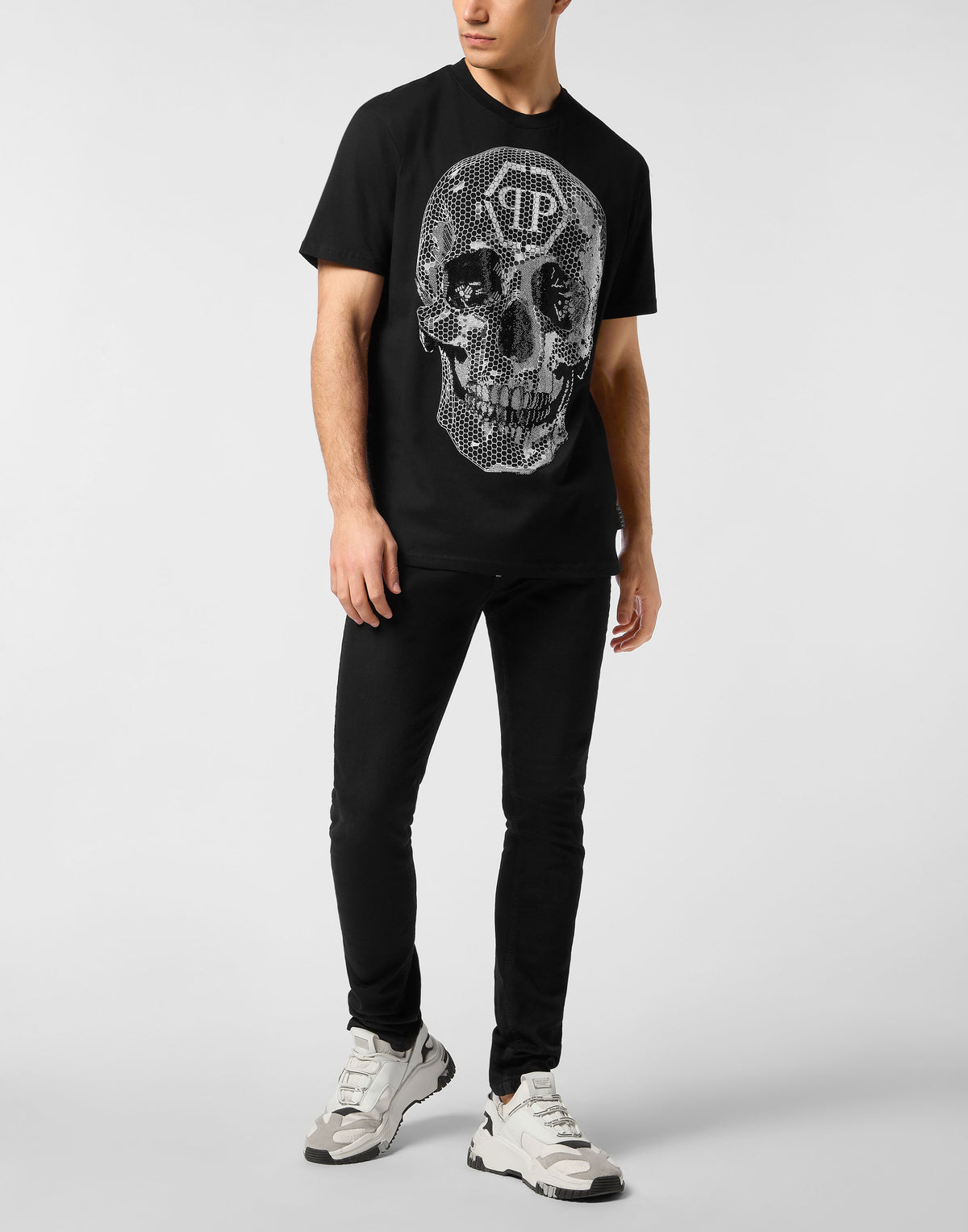 Round Neck T-Shirt Skull Strass
