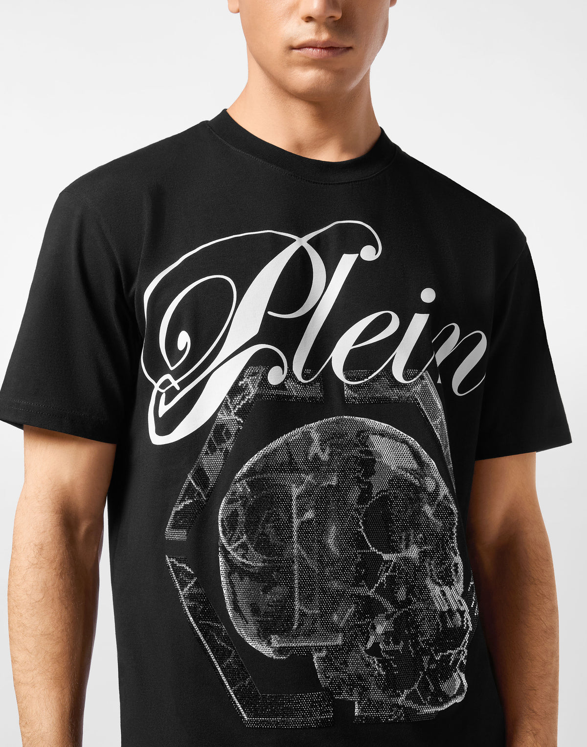 Round Neck T-Shirt Marble Skull