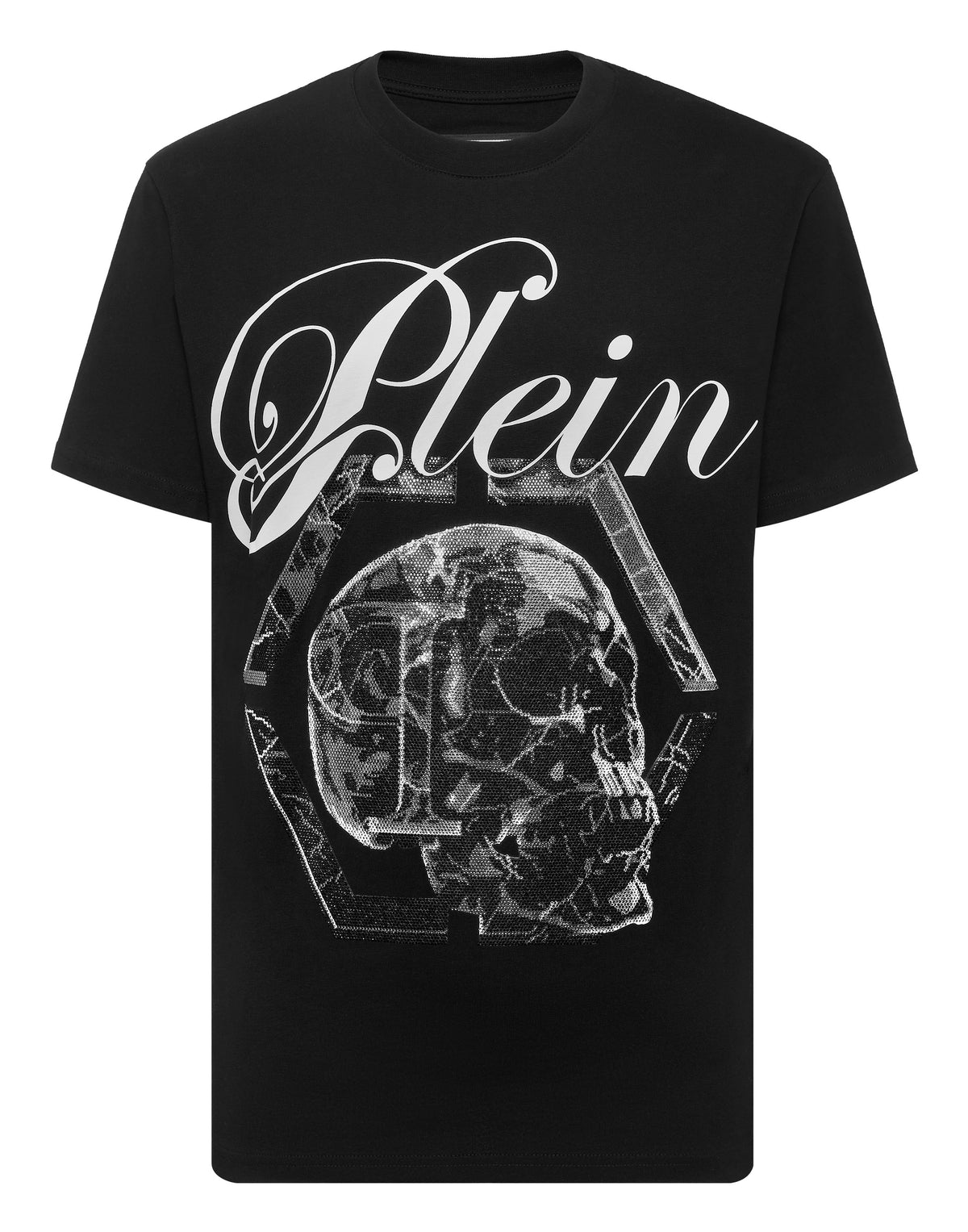 Round Neck T-Shirt Marble Skull