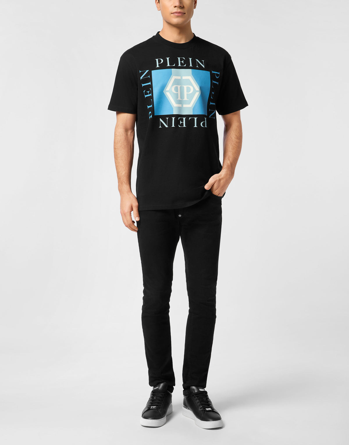 Printed Round Neck T-Shirt Hexagon