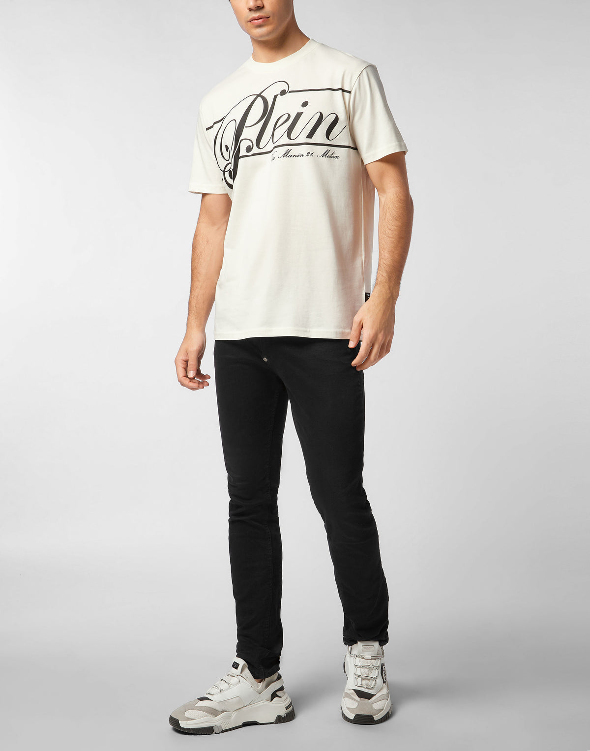Printed Round Neck T-Shirt Italic