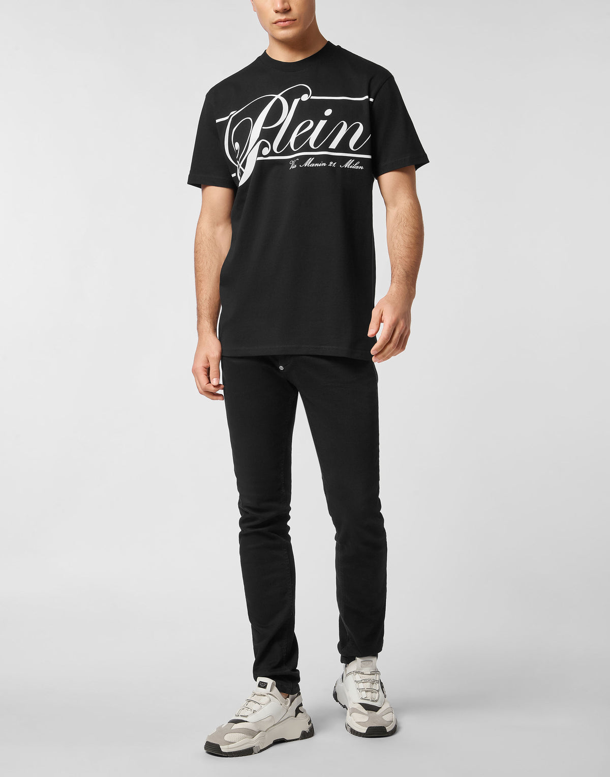 Printed Round Neck T-Shirt Italic